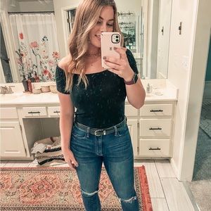 Off the shoulder crop top